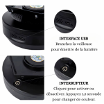 Port USB et interrupteur de la veilleuse