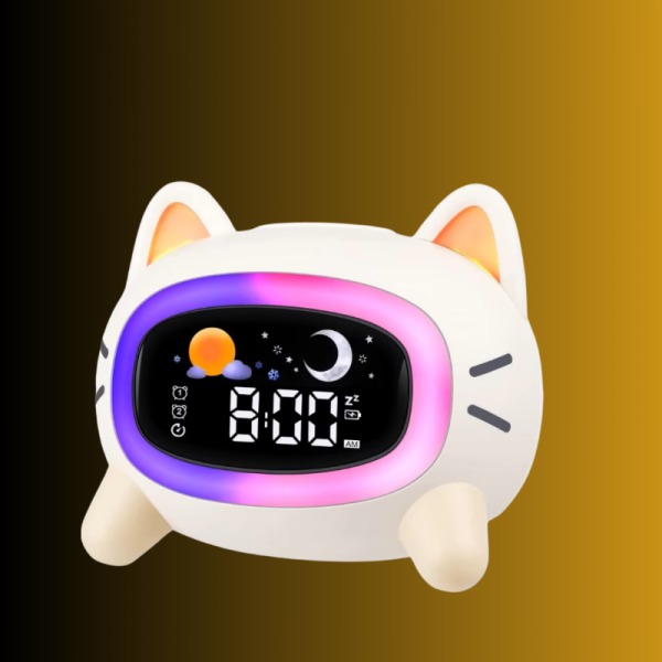 réveil veilleuse éducatif chat