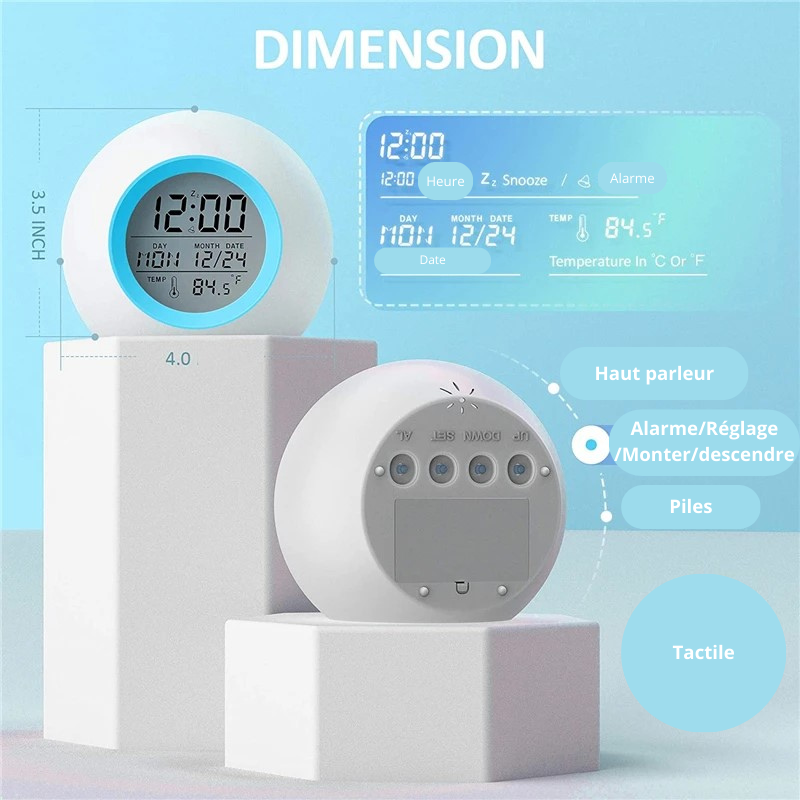 réveil design 7 couleurs