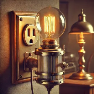 ancienne veilleuse électrique sur prise