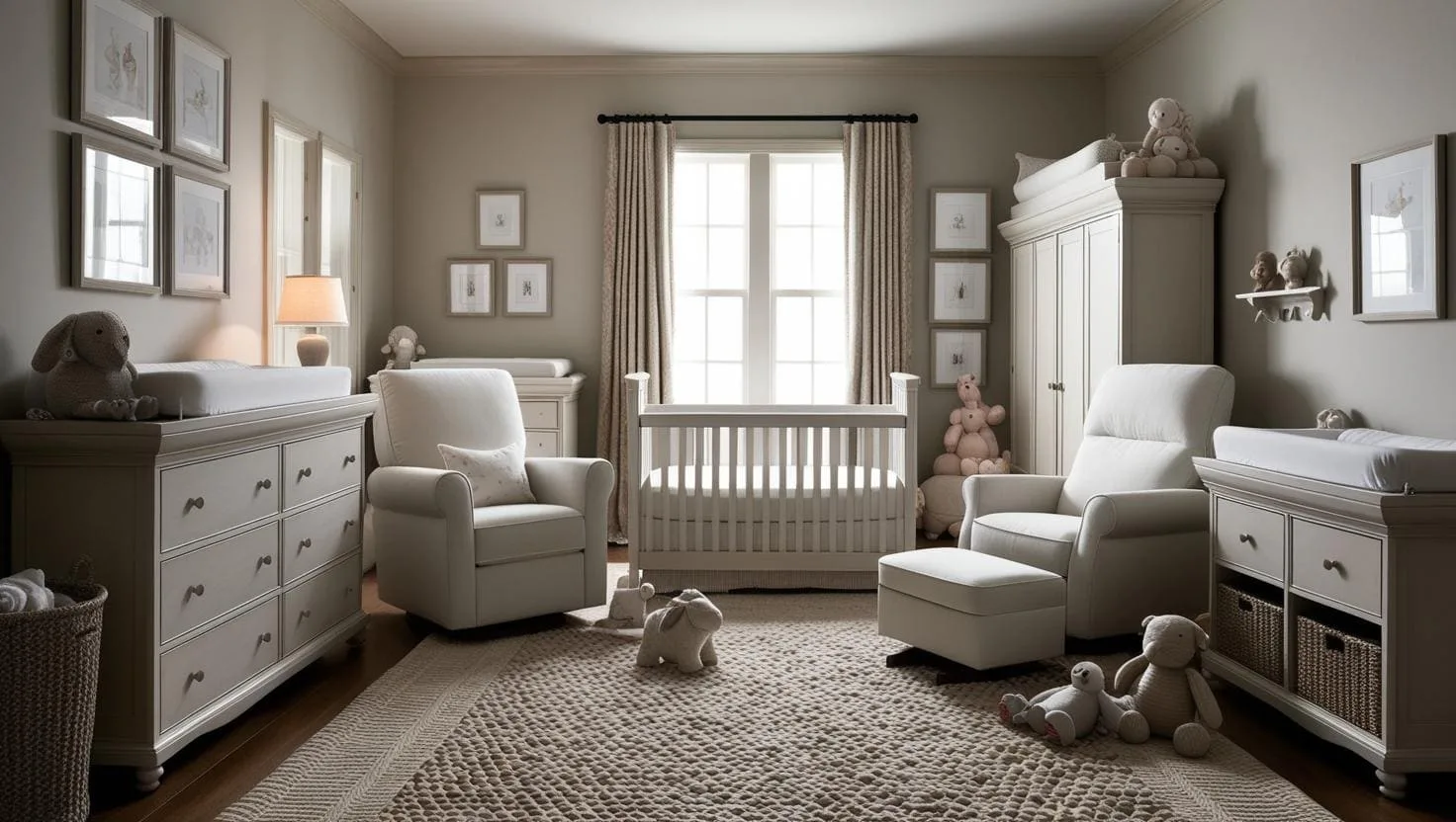 chambre complète pour bébé avec une veilleuse