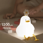veilleuse mignonne poussin avec marguerite sur la tête